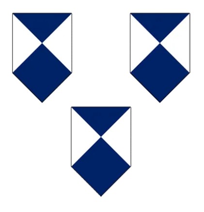 Three Blue Shield emblems arranged in a triangular formation indicating special protection of cultural property